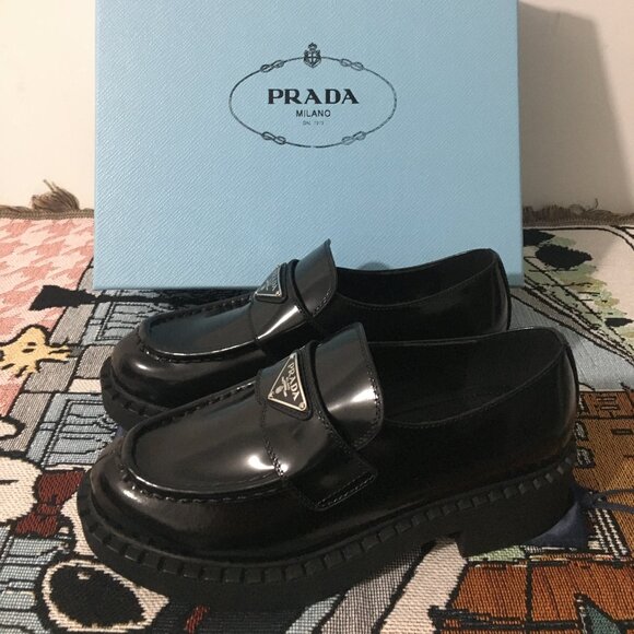 Prada women's black loafers - Picture 1 of 5